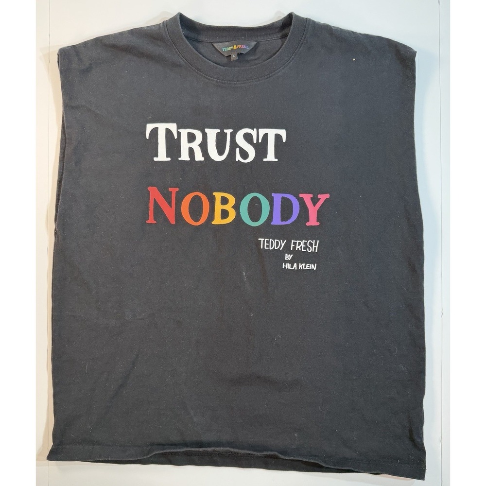 Teddy Fresh Trust Nobody T Shirt Mens Large Graphic Streetwear Tee - Picture 1 of 3